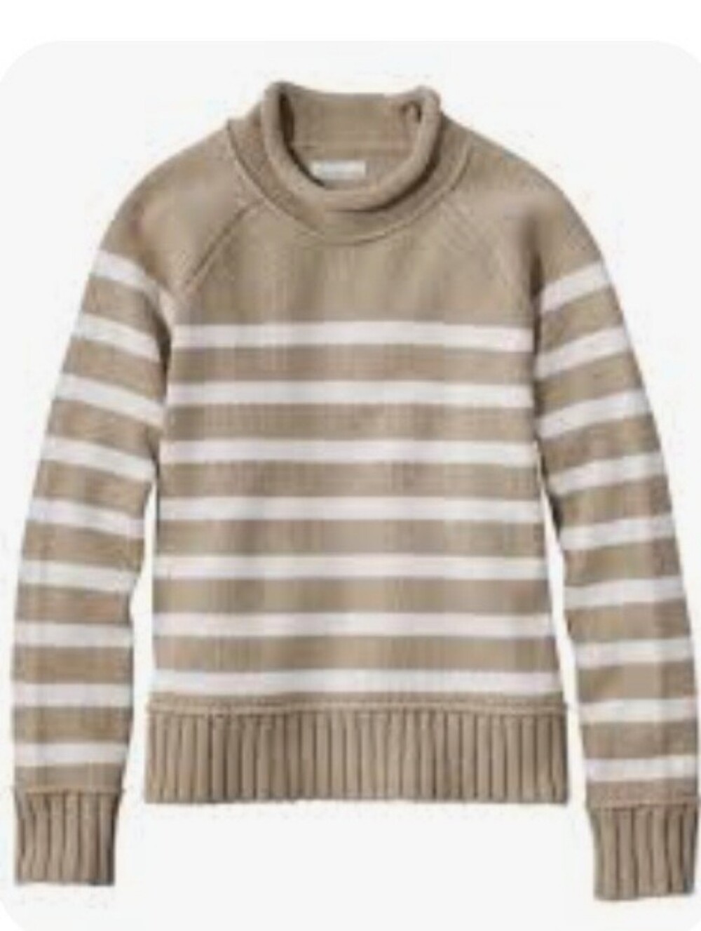 L.L. BEAN SIGNATURE Organic Cotton Cozy Chunky Knit Sweater Rolled Neck Size XL